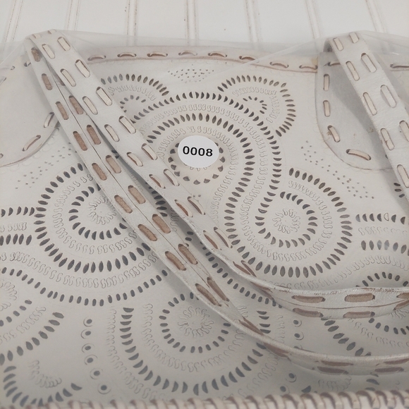 Julie Miles White Leather Cut Out Tote 0008 - Picture 15 of 15